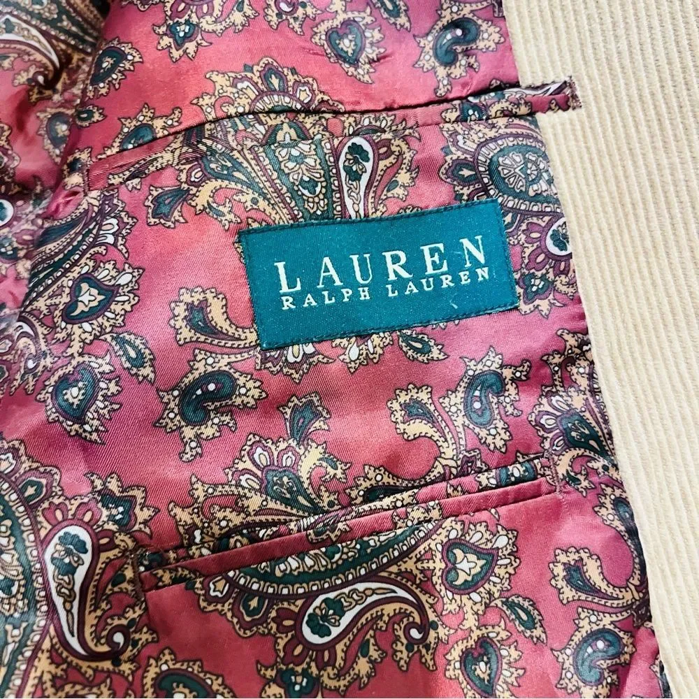 Lauren Ralph Lauren Men’s 100% Cotton Corduroy Blazer/Sports Coat Sz. 46L Camel